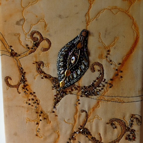 Naturally Dyed Beaded Fiber Art - Picture 1 of 7